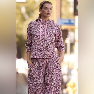 Anthropologie Daily Practice Floral Hoodie Sweatpants Matching Set